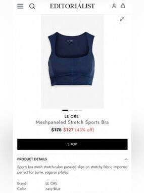Le Ore Mesh Paneled Sports bra